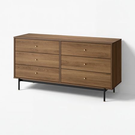 RÅDMANSÖ Комод с 6 ящиками - коричневый под грецкий орех 159x48x81 см