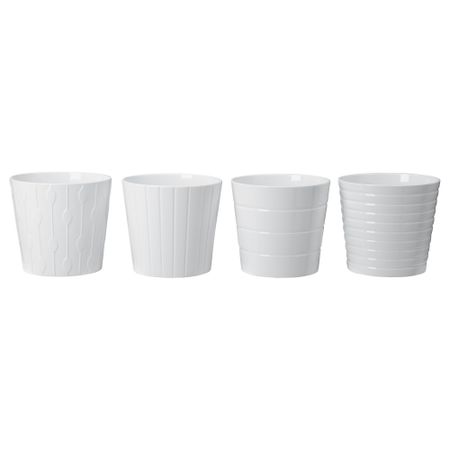 Кашпо КАРДЕМУММА, белый, различные орнаменты