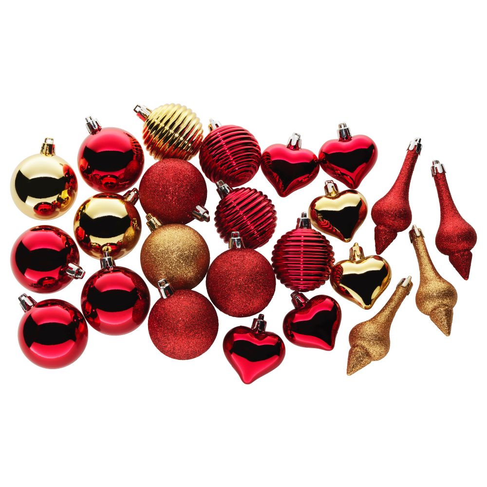 Подвесные украшения, 24 предмета ВИНТЕР 2017, красный, золотой - фото 1