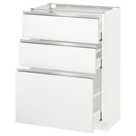 Напольный шкаф с 3 ящиками МЕТОД / МАКСИМЕРА, белый, Нодста белый