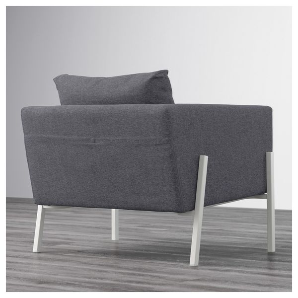 Кресло КОАРП, Гуннаред классический серый, белый - схема-чертеж с размерами