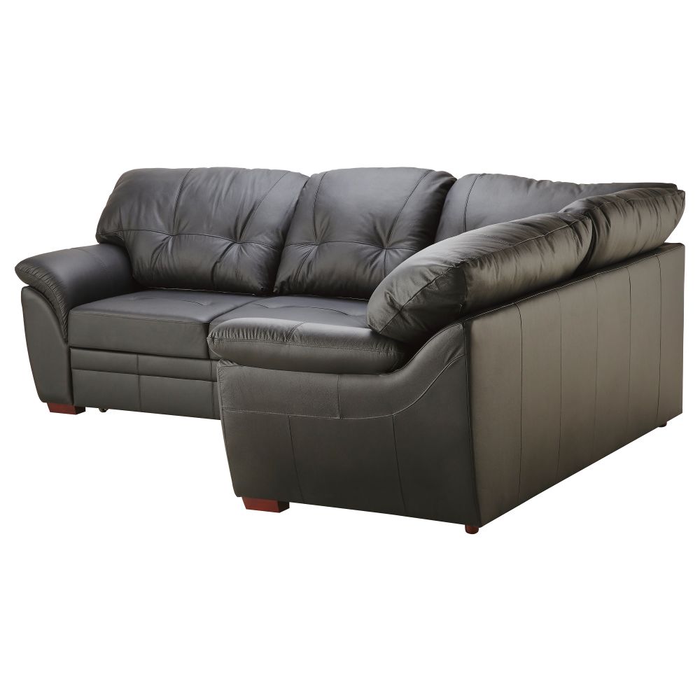 Диван-кровать угловой БЬЁРБУ, правый, черный - фото 1