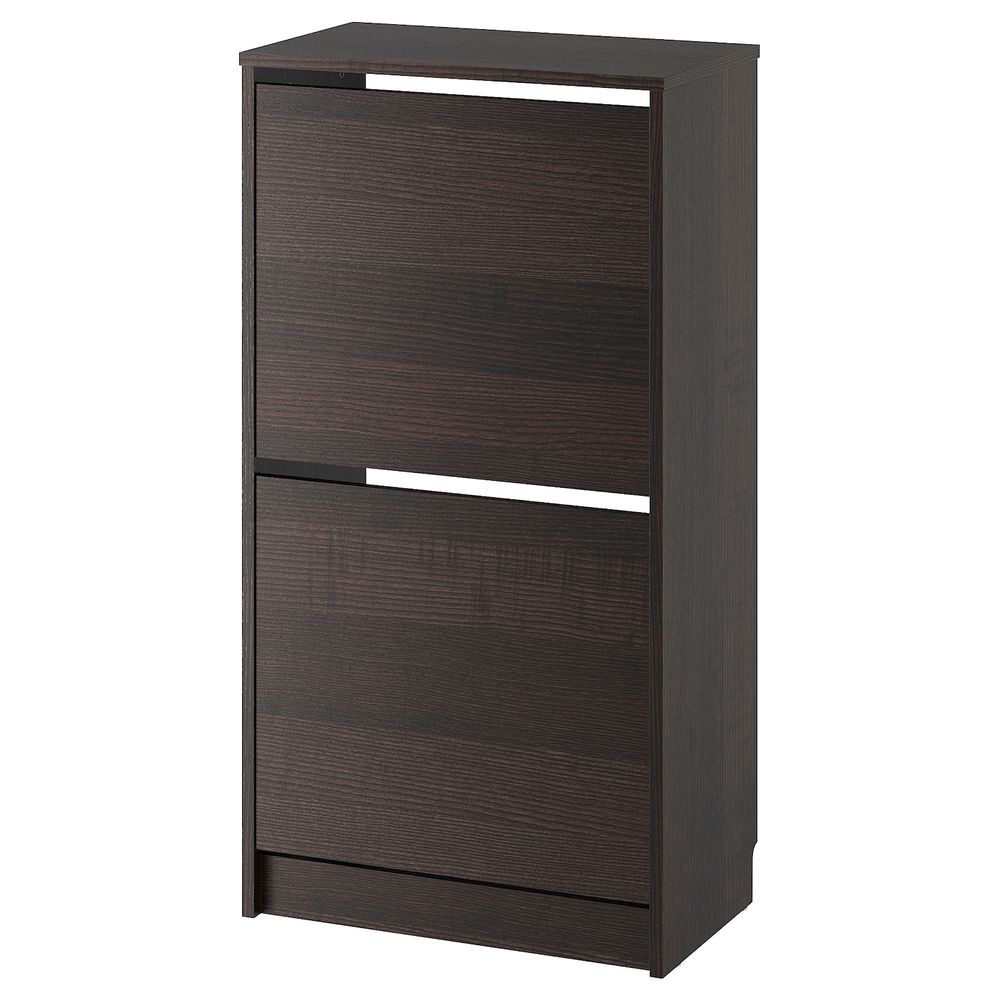 Галошница с 2 отделениями, черный/коричневый 49x28x93 см IKEA BISSA БИССА 403.251.20 - фото 1