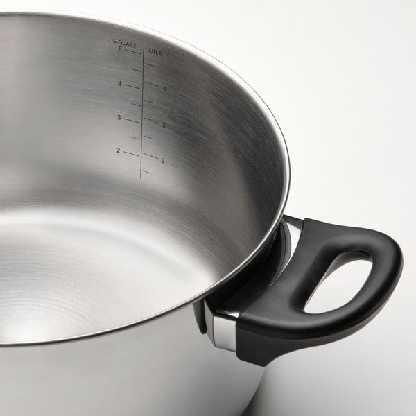 Кастрюля с крышкой, 5 л, стекло, нержавеющая сталь IKEA ANNONS АННОНС 203.668.09 - схема-чертеж с размерами