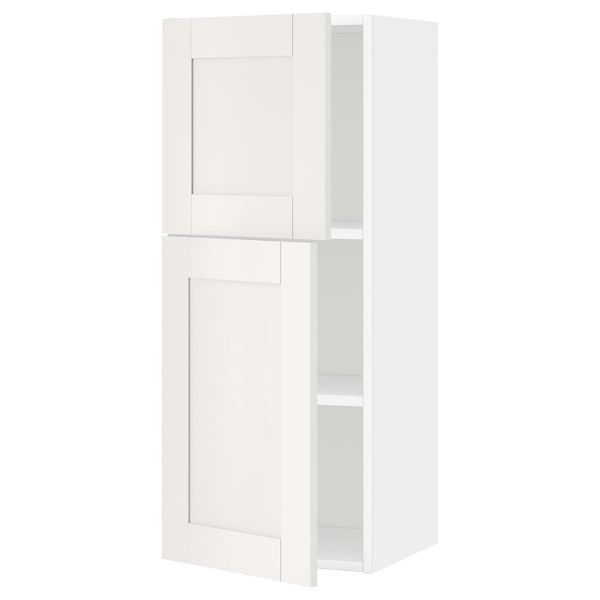 Навесной шкаф с полками/2дверцы, белый/Сэведаль белый 40x100 см IKEA METOD МЕТОД 294.472.79 - фото 1