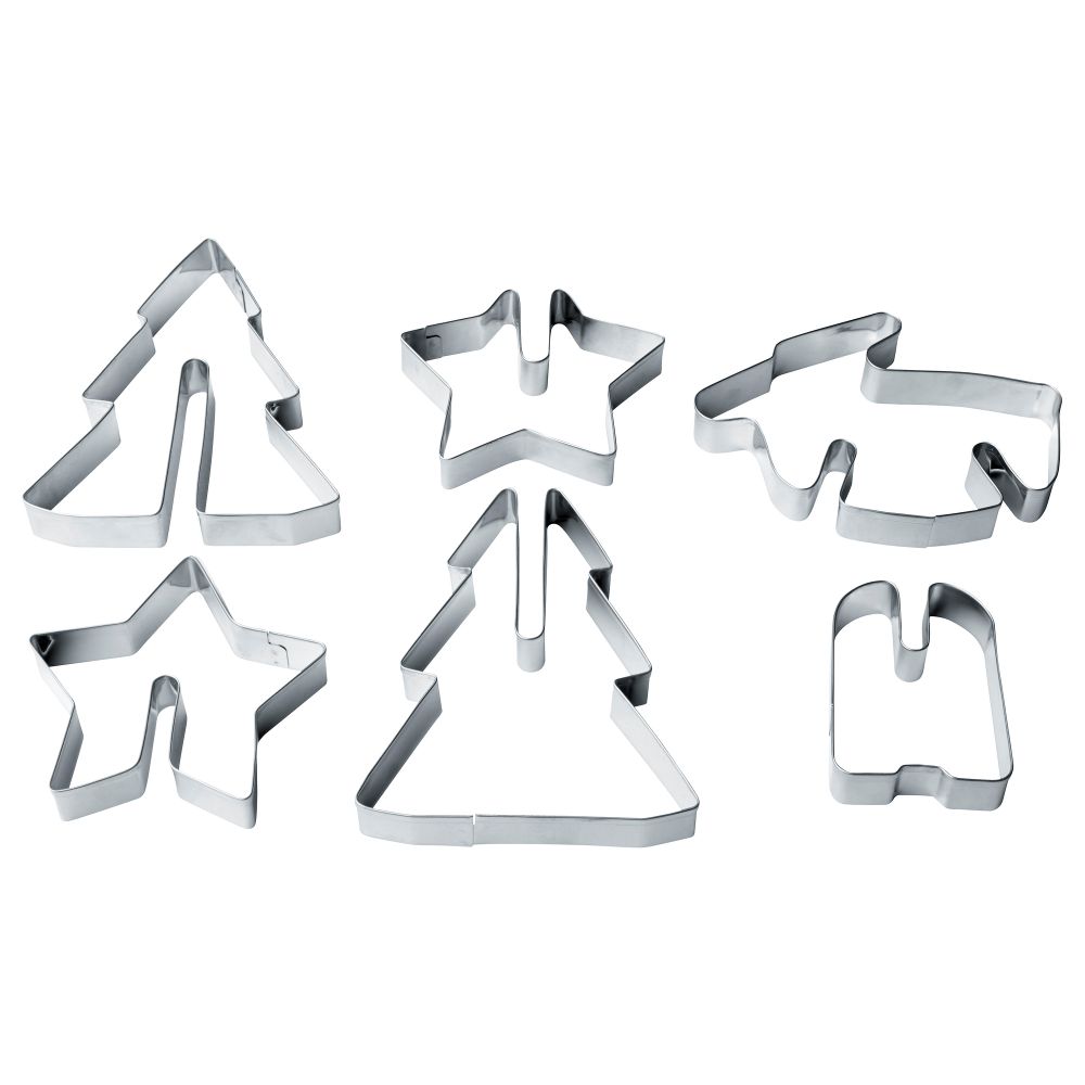 Формочки для печенья, 6шт ВИНТЕР 2015, нержавеющ сталь - схема-чертеж с размерами