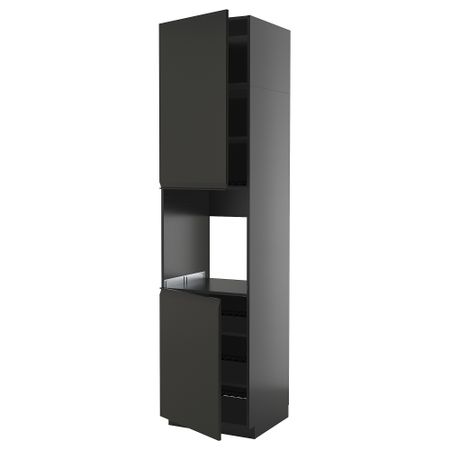 Высокий шкаф для духовки, 2 дверцы, полки IKEA METOD МЕТОД 395.874.05