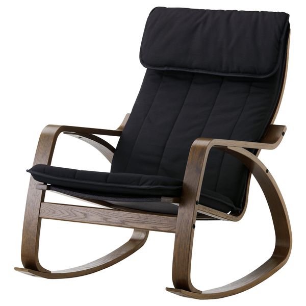 Кресло-качалка ПОЭНГ, коричневый, Ранста черный - фото 1