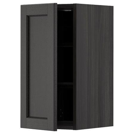 Шкаф навесной с полкой, черный/Лерхюттан черная морилка 30x60 см IKEA МЕТОД 493.024.35