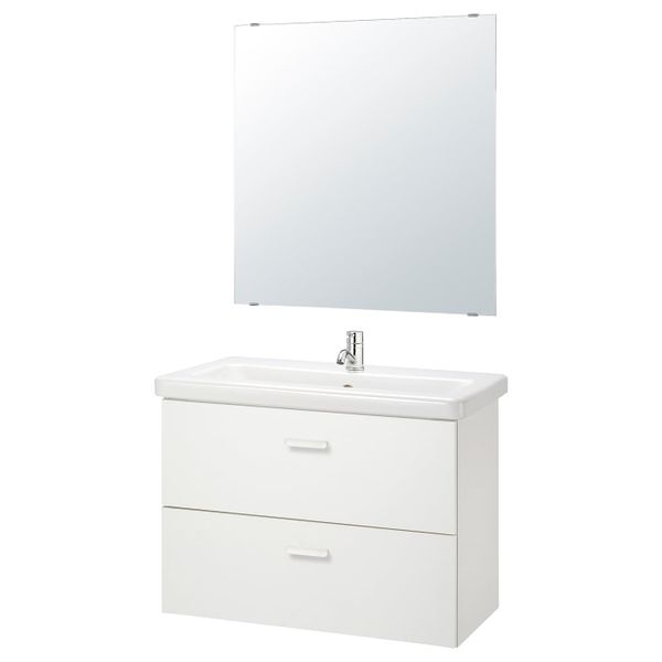 Комплект мебели для ванной, 6 предм., белый/ПИЛКОН смеситель 84x43x65 см IKEA FISKÅN ФИСКОН / TVÄLLEN ТВЭЛЛЕН 994.308.93 - фото 1