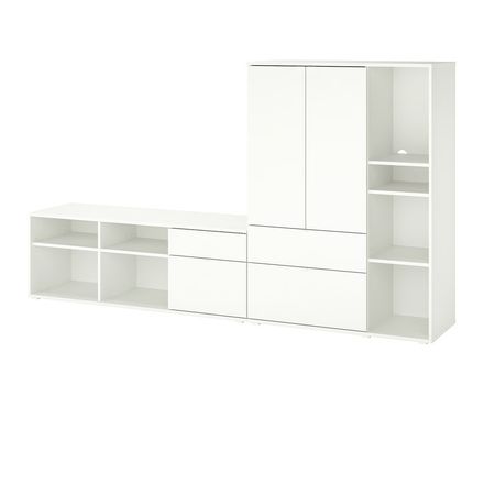 VIHALS Комбинация для хранения/под ТВ - белый 251x37x140 см