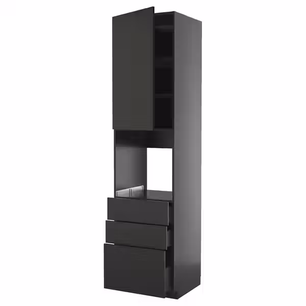 METOD / KNIVSHULT Высокий шкаф д/духовки/дверь/3ящика - фото 1