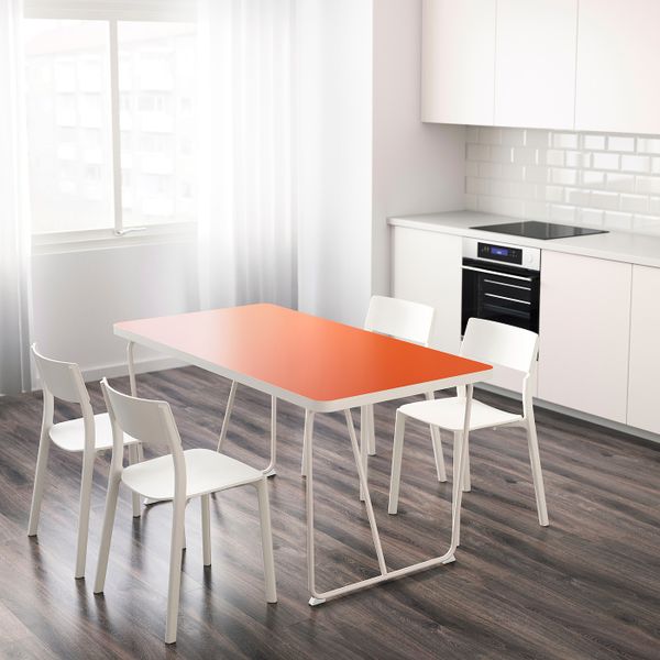 Стол, оранжевый, Бэккарид белый, 150x78 см IKEA РЮДЕБЭКК 292.271.59 - схема-чертеж с размерами