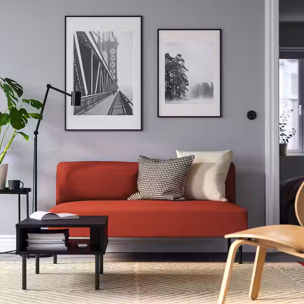 LILLEHEM 2-местный модуль - Gunnared/коричнево-красный металлический - фото 2