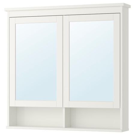 Зеркальный шкаф с 2 дверцами, белый 103x16x98 см IKEA HEMNES ХЕМНЭС 303.690.15