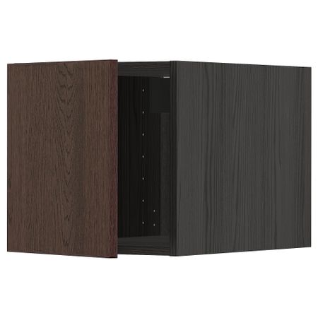 Верхний шкаф, черный, Sinarp коричневый, 40x40 см IKEA METOD МЕТОД 394.662.48
