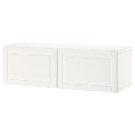 Стеллаж с дверьми, белый/Смевикен белый 120x42x38 см IKEA BESTÅ БЕСТО 594.419.59
