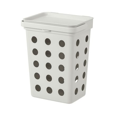 Контейнер для органических отходов+крышка, светло-серый 10 л IKEA HÅLLBAR ХОЛЛБАР 404.338.84
