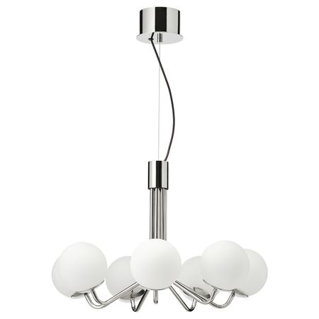 Канделябр, 7-рожковый, хромированный/молочный стекло IKEA SIMRISHAMN СИМРИСХАМН 304.518.78