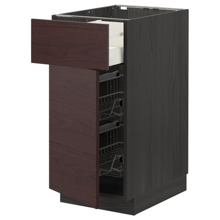 Напольный шкаф с проволочной корзиной, ящик, дверью, 40x60 cm IKEA METOD МЕТОД, MAXIMERA МАКСИМЕРА 094.688.66