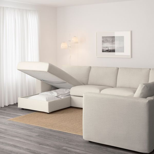 5-местный угловой диван, с козеткой, Гуннаред бежевый IKEA ВИМЛЕ 492.114.21 - фото 3