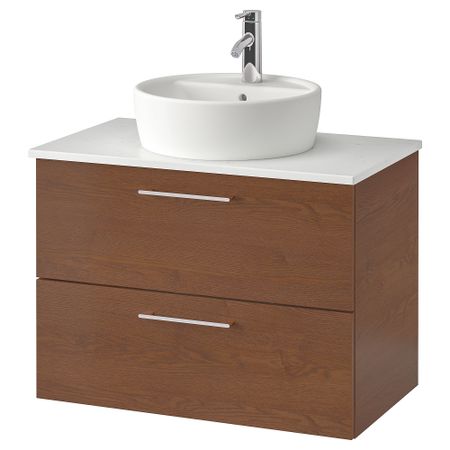 Шкаф под раковину, столешница 45, раковина, 82x49x74 cm IKEA GODMORGON ГОДМОРГОН, TOLKEN ТОЛКЕН, TÖRNVIKEN ТОРНВИКЕН 793.235.54