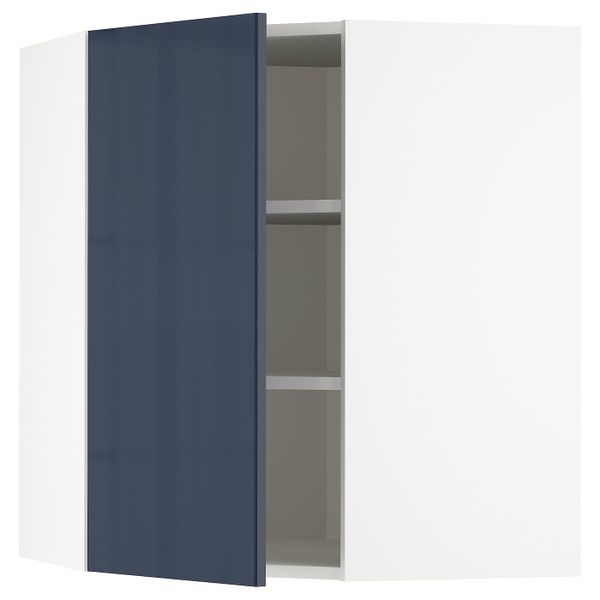 Угловой навесной шкаф с полками, белый/Ерста черно-синий 68x80 см IKEA METOD МЕТОД 492.755.78 - схема-чертеж с размерами