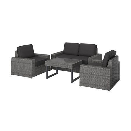 4-местный комплект садовой мебели, антрацит-темно-серый IKEA SOLLERÖN СОЛЛЕРОН 893.263.59