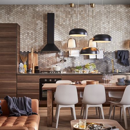Напольный шкаф/2фасада/3ящика, белый/Воксторп грецкий орех 80x37 см IKEA METOD МЕТОД / MAXIMERA МАКСИМЕРА 792.387.54