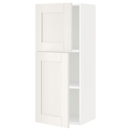 Навесной шкаф с полками/2дверцы, белый/Сэведаль белый 40x100 см IKEA METOD МЕТОД 692.231.97