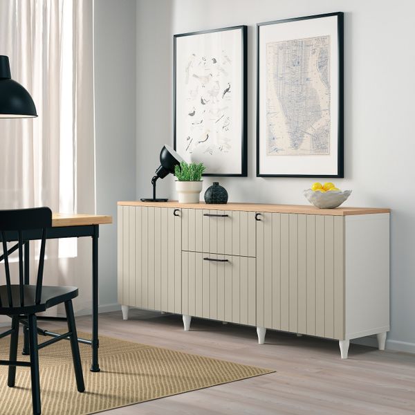 Комбинация для хранения с ящиками, белый/СУТТЕРВ/КАББАРП серо-бежевый 180x42x76 см IKEA BESTÅ БЕСТО 993.877.95 - фото 4