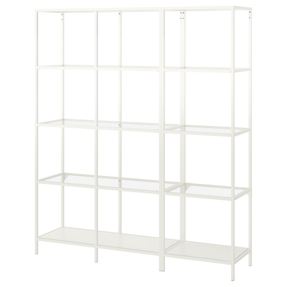 Шкаф, белый, стекло, 151x36x175 см IKEA VITTSJÖ ВИТШЁ 792.945.23 - фото 1