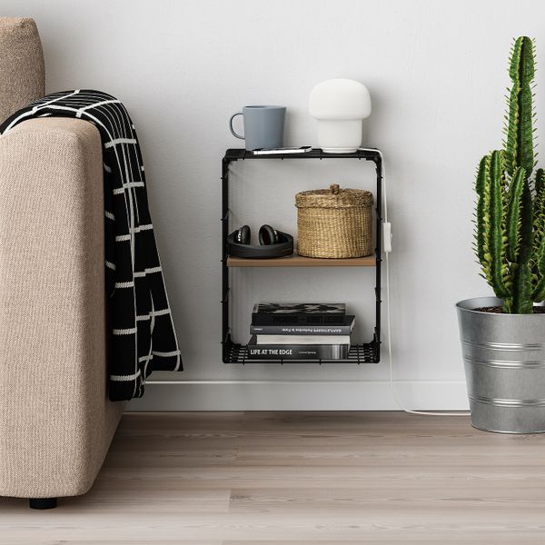 Полка навесная, черный/сосна под антик 30x40 см IKEA GULLHULT ГУЛЛЬХУЛЬТ 204.890.23 - фото 5