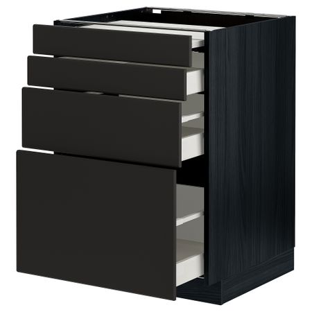 Напольный шкаф с выдвижной панелью, 3 ящиками, 60x60 cm IKEA METOD МЕТОД, MAXIMERA МАКСИМЕРА 494.339.45