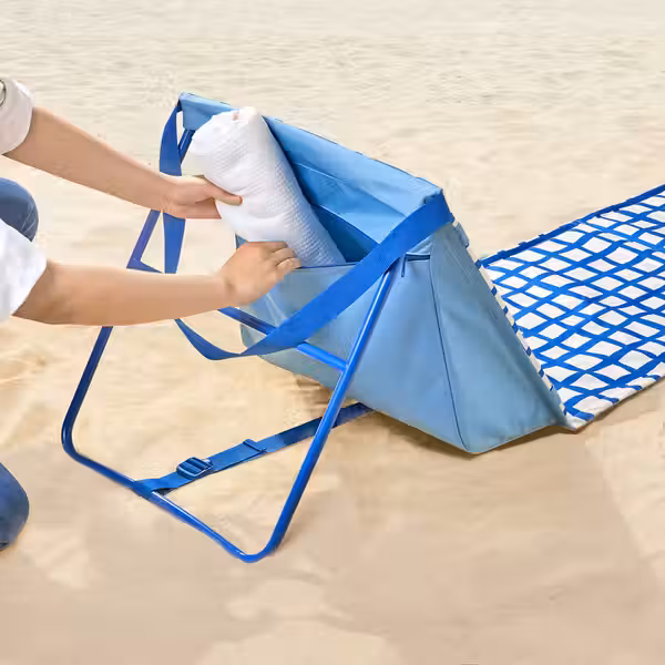 STRANDÖN СТРАНДЁН Шезлонг - синий/белый - фото 5