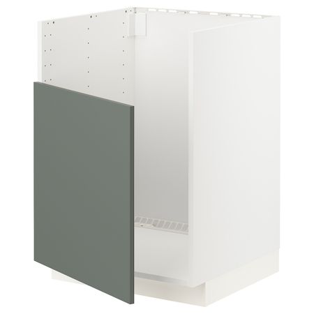 Шкаф под мойку БРЕДШЁН, белый/Бодарп серо-зеленый 60x60 см IKEA METOD МЕТОД 794.465.50