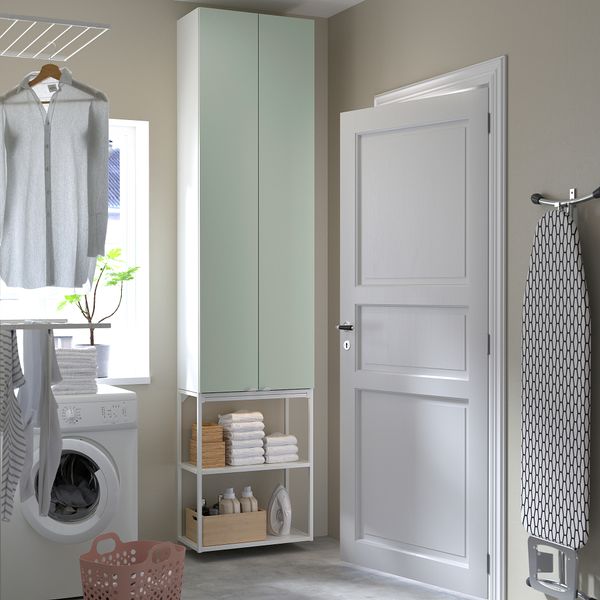 Комбинация для хранения, белый, бледный серо-зеленый, 60x32x255 см IKEA BEGIVENHET БЕГИВЕНХЕТ 295.479.43 - фото 5