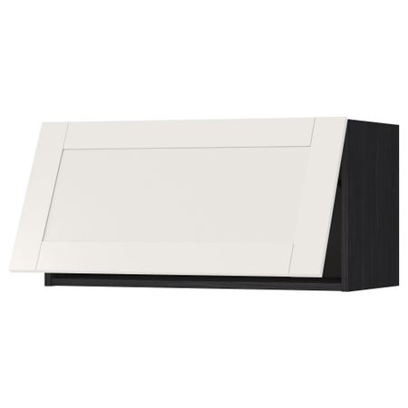 Горизонтальный навесной шкаф МЕТОД, черный, Сэведаль белый
