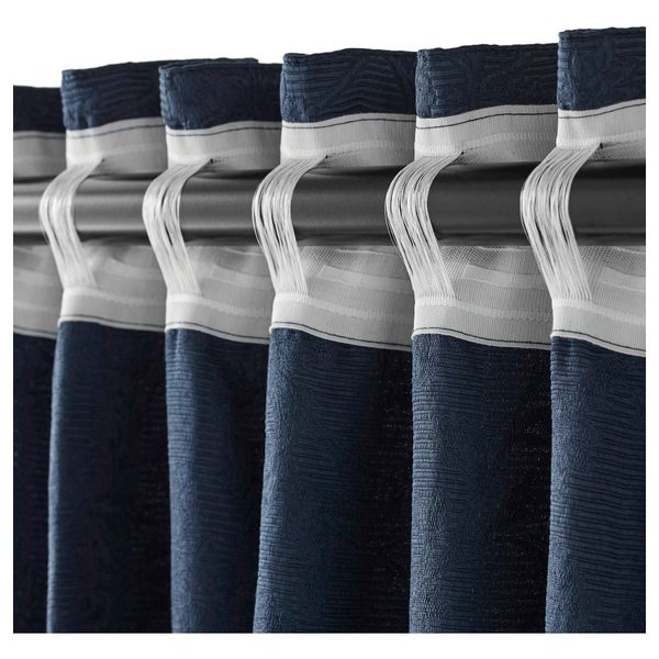 Гардины с прихватом, 1 пара БЛЕКВИВА, синий (145x300 см) - схема-чертеж с размерами