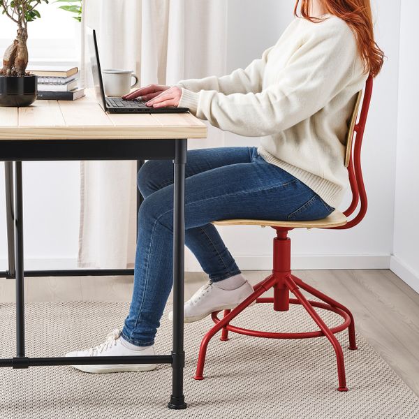 Рабочий стул, сосна/красный IKEA KULLABERG КУЛЛАБЕРГ 004.728.77 - фото 3