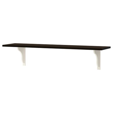 Полка навесная ЭКБИ ХЕМНЭС / ЭКБИ ХЕНСВИК, черно-коричневый, белый (119x28 см)