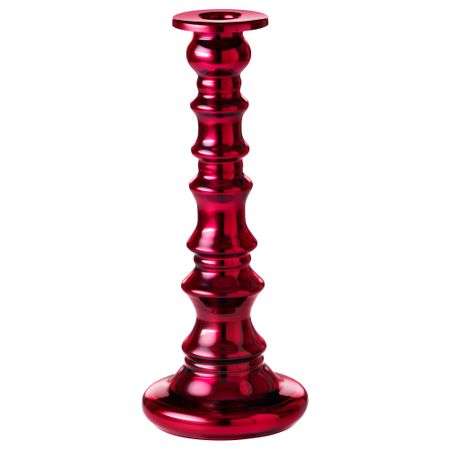 Подсвечник ШИММЕР, стекло, красный (28 см)