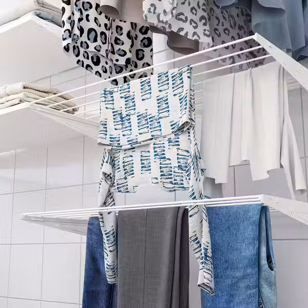 BOAXEL Комбинация для прачечной - белый 165x40x201 см - схема-чертеж с размерами