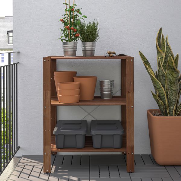Стеллаж, для сада, 70x50x90 см, коричневая морилка IKEA TORDH ТУРД 993.164.11 - фото 3