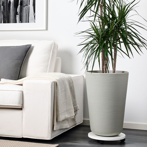 Кашпо, для/дома/улицы, серый 32 см IKEA ОСТЛИГ 504.522.59 - фото 3