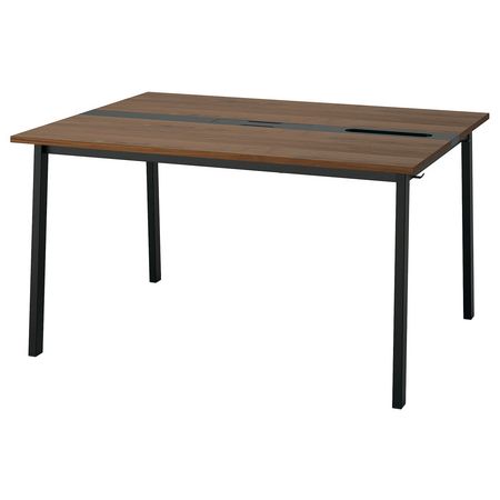 MITTZON Конференц-стол - шпон грецкого ореха/чёрный 140x108x75 см
