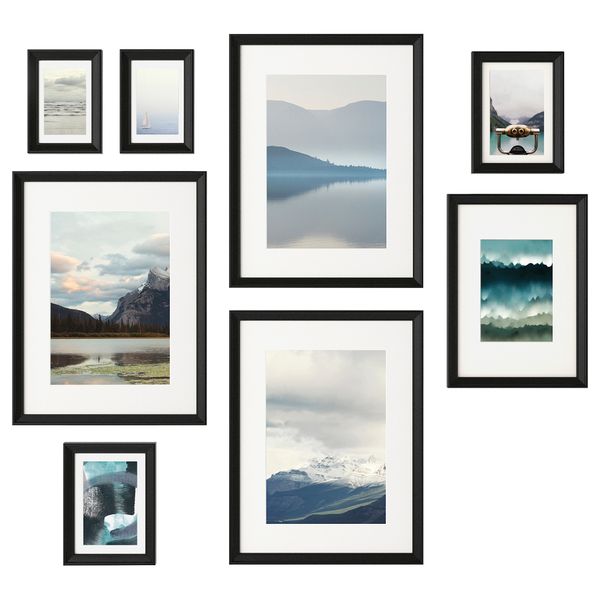 Рама с постером, 8 предмета КНОППЭНГ, черный - фото 1