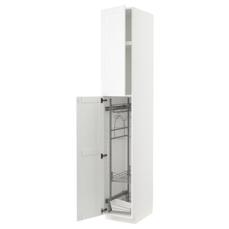 Высокий шкаф с отделением для аксессуаров для уборки, 40x60x240 cm IKEA METOD МЕТОД 694.735.20