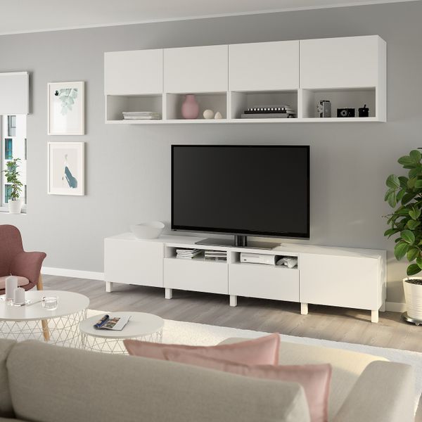 Шкаф для ТВ, комбинация, белый/Лаппвик/стуббарп белый 240x42x230 см IKEA BESTÅ БЕСТО 193.029.41 - фото 2