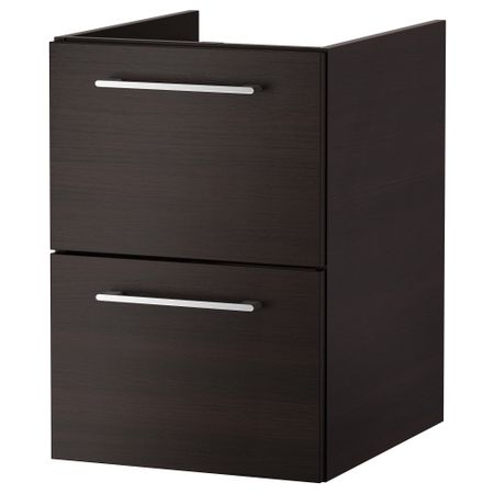 Шкаф для раковины с 2 ящиками ГОДМОРГОН, черно-коричневый
